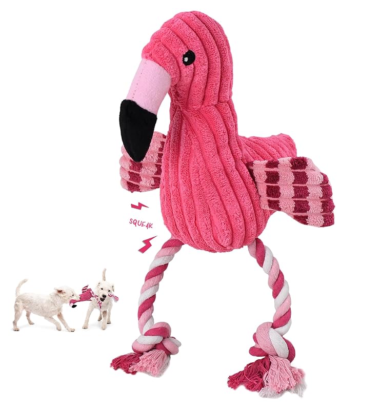Brinquedo para Cães com Apito e Pelúcia Macia IPTPAS Flamingo-Red