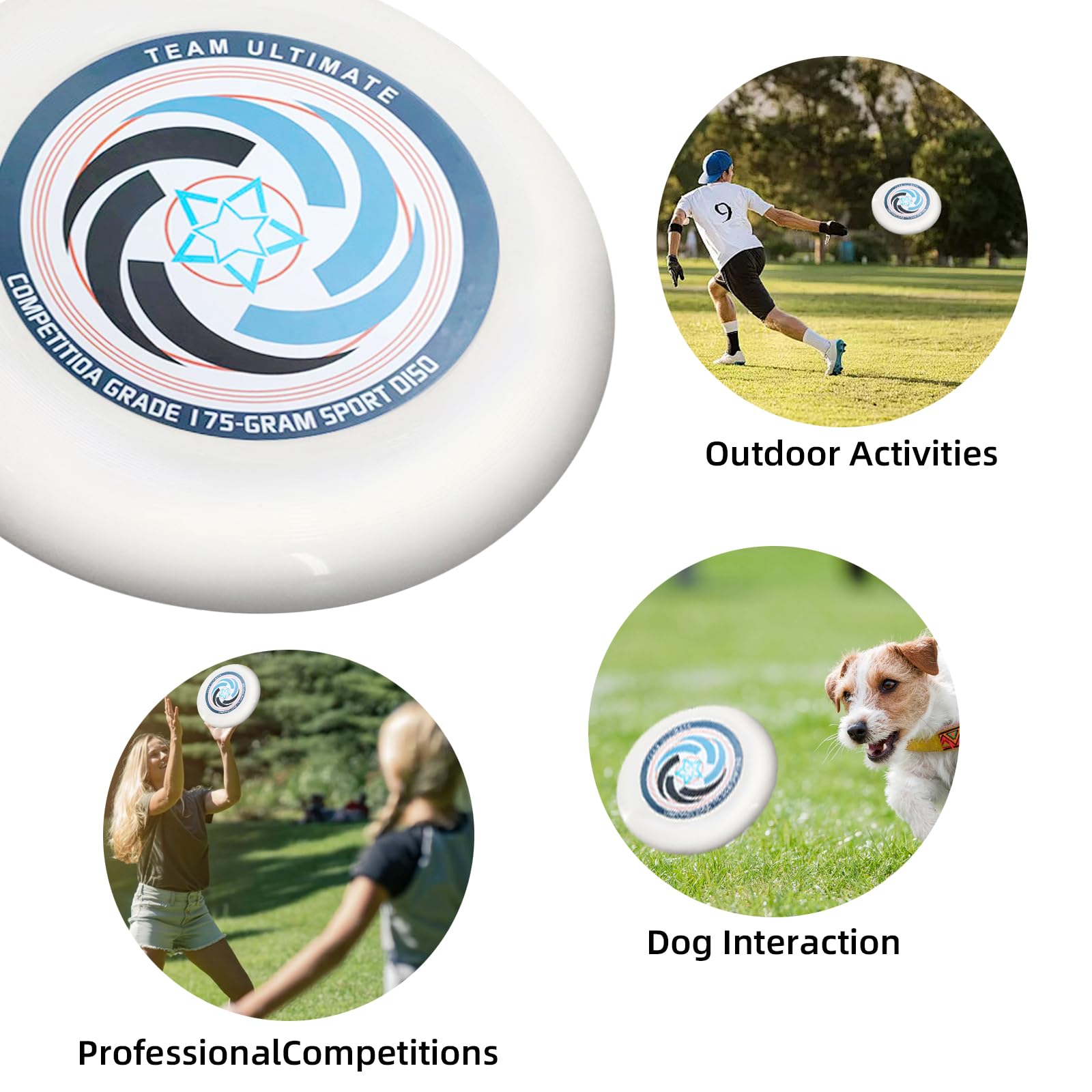 175g Frisbee competitivo de Ultimate, Frisbee Profesional Giratorio, Deportes Divertidos al Aire Libre, Adecuado para Jugadores Ocasionales y Profesionales (Bolsa de Almacenamiento)【Sección B】