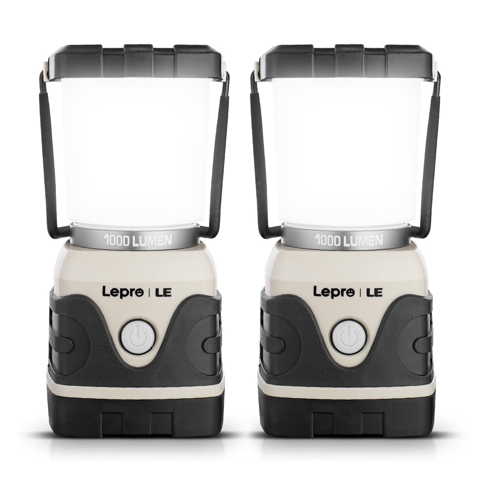 LE Camping Lantern Battery Powered, 1000lm Dimmable Camping Lights, 2-Pack