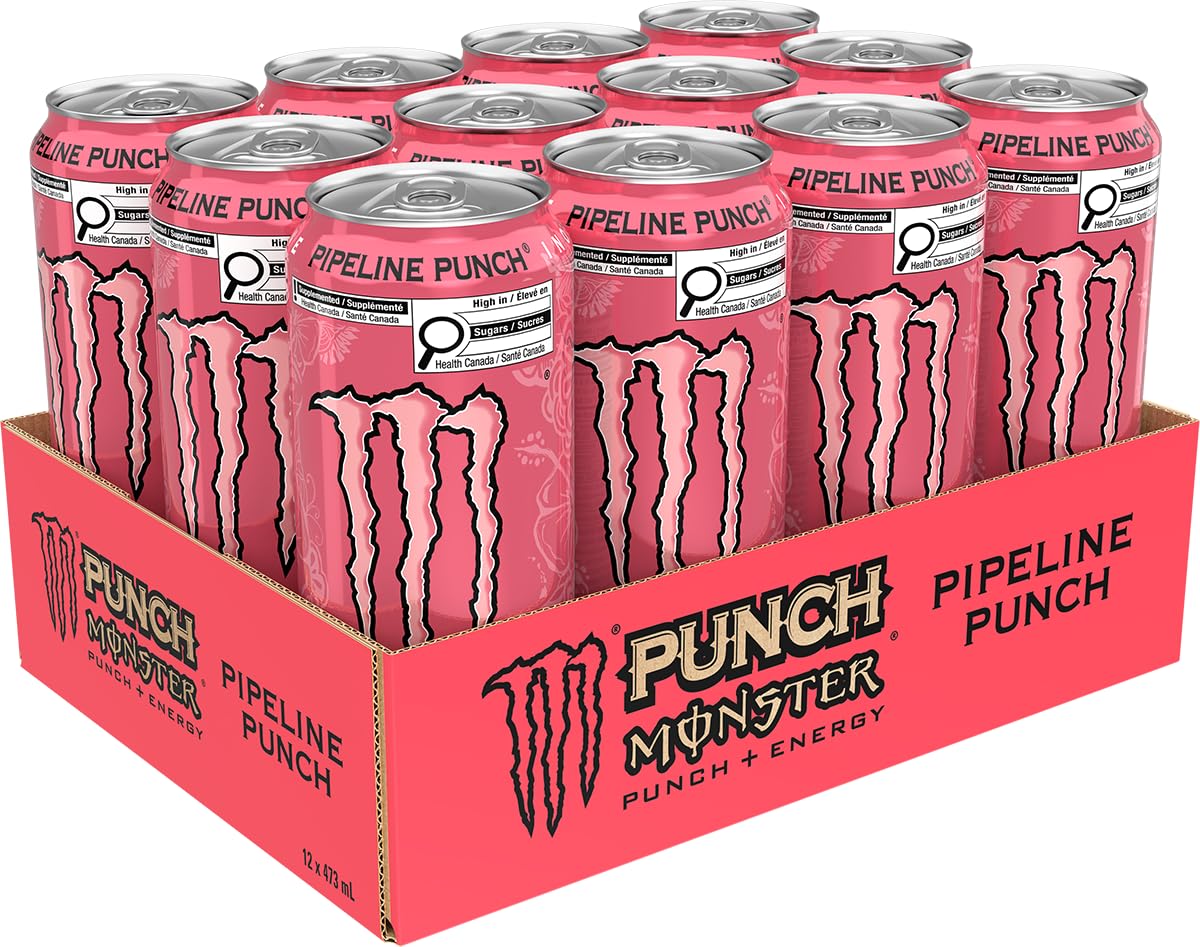 Monster Energy Punch, Pipeline Punch, 473mL Cans, Pack of 12