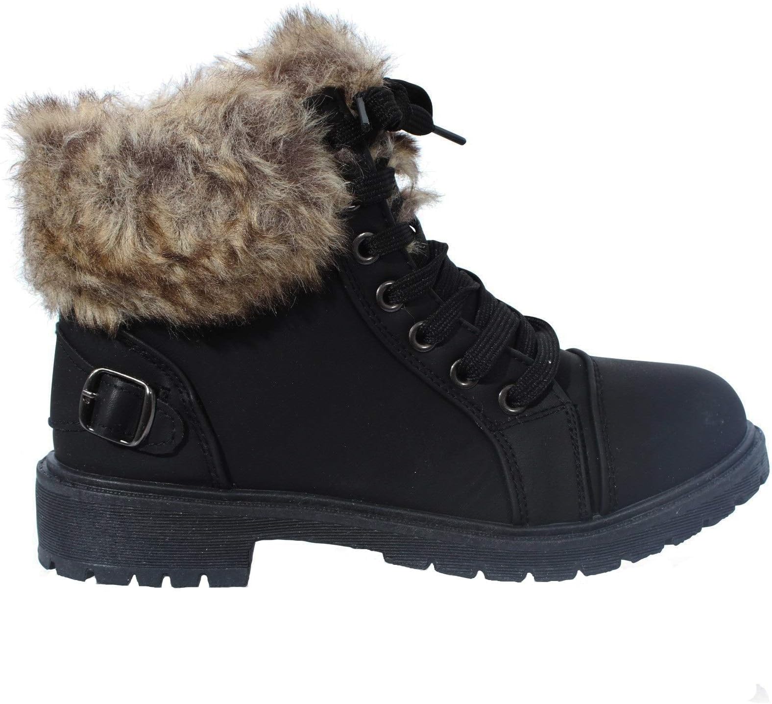 Ladies Faux Fur Grip Sole Winter Warm Ankle Womens Boots Trainers Shoes Size 3-8