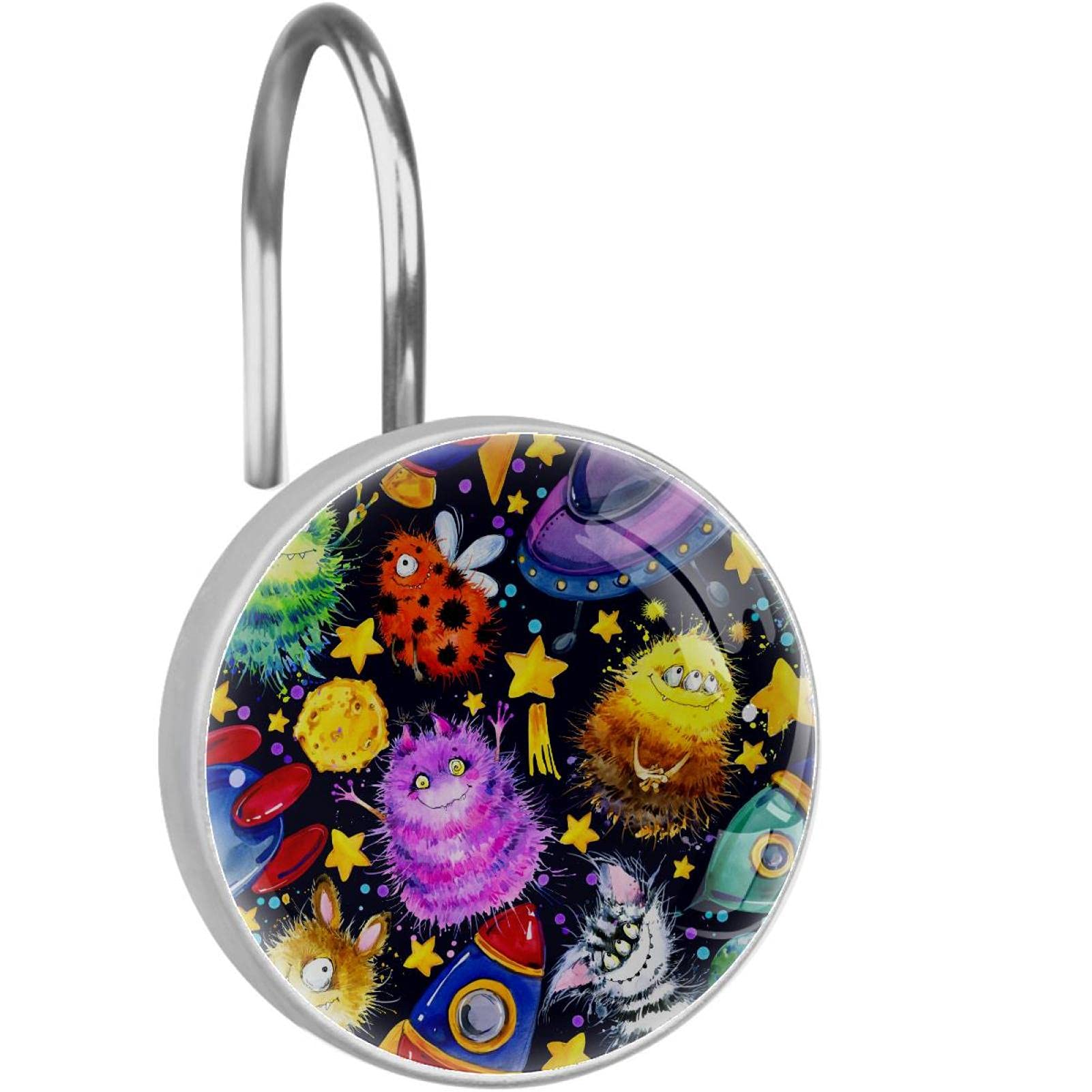 Crochets rideau de douche inox anti-rouille pour éliminer les blocages de tringle