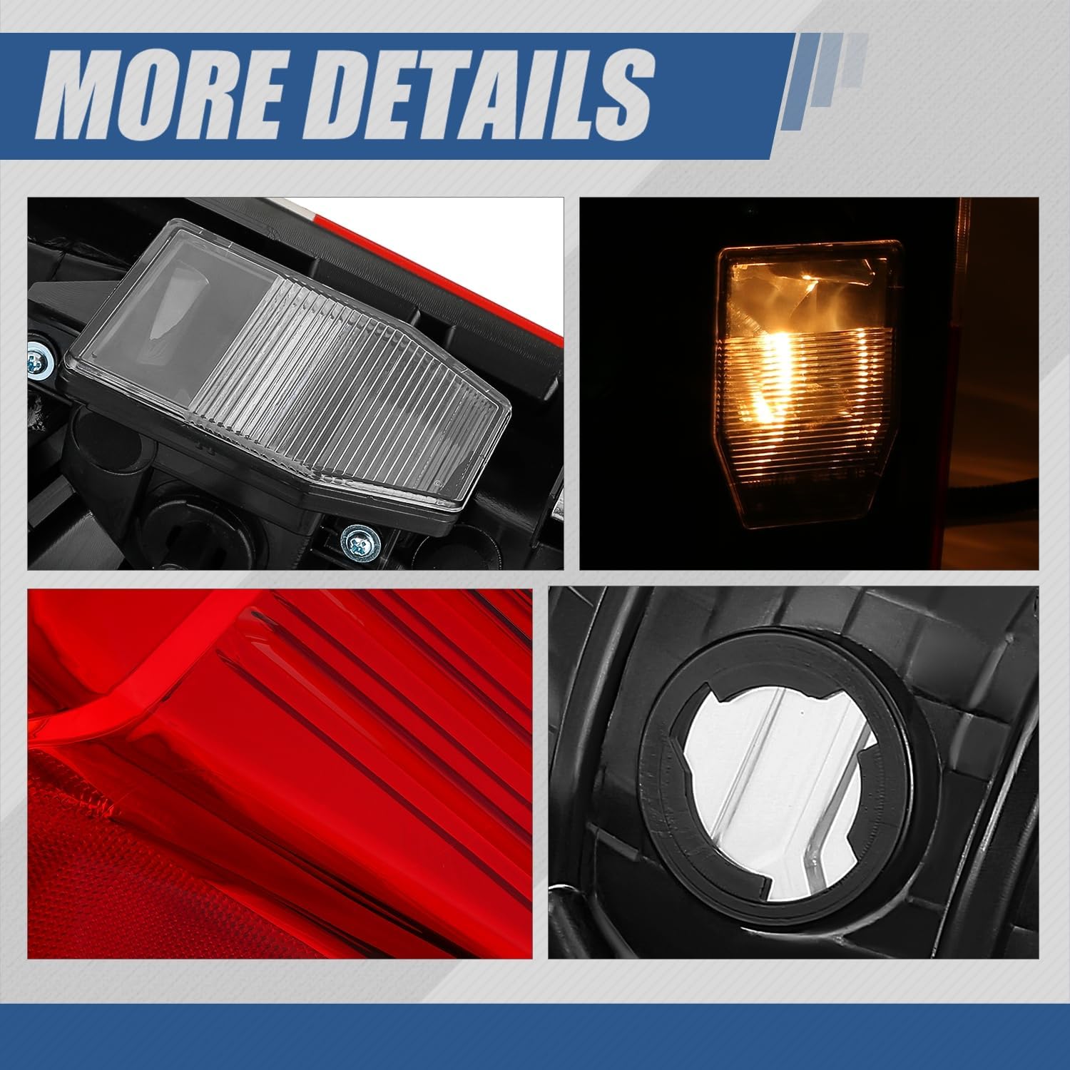 Auto Dynasty Tail Light Assembly Compatible with 2016-2024 Nissan Titan & XD, Passenger Right Side Factory Style Halogen Tail lamp with Turn Signal & Brake Light, Chrome Housing, Red/Clear Lens