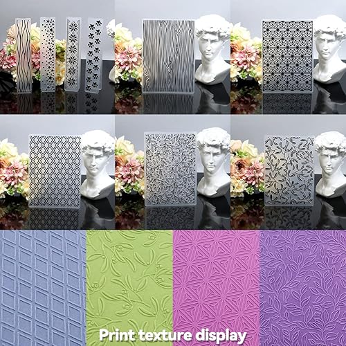 Miniatura 4 de Carpetas en relieve, sellos de arcilla para aretes de arcilla polimérica, herramienta de gofrado, sellos de cerámica geométrica con textura de