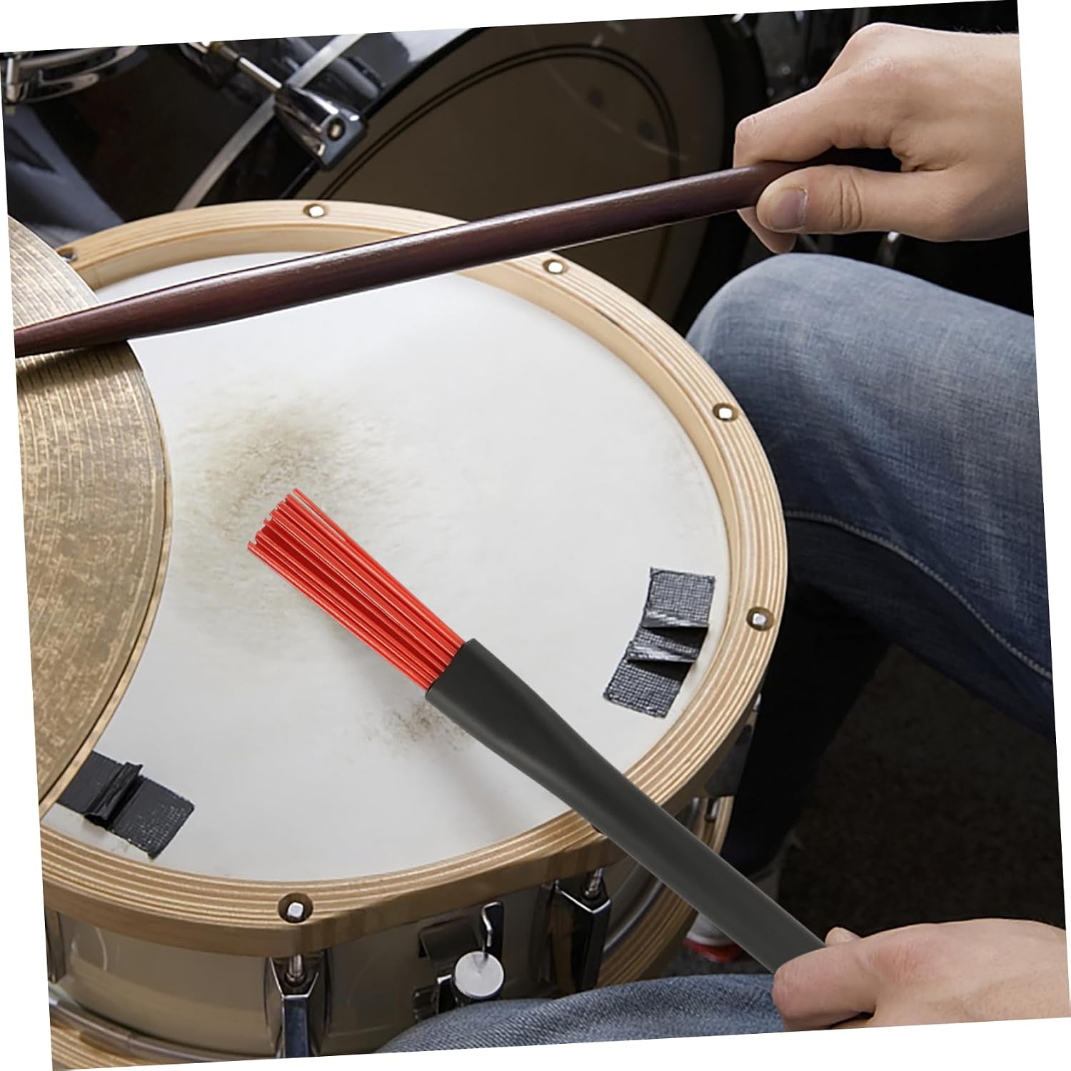 1pair Telescopic Drum Brush Set Percussion Instrument Brushes for Jazz Drumming Non- Handle Compact Design and Stable for Amateurs and Beginners