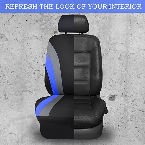 Miniatura 6 de CAR PASS Line Rider - Funda de asiento de automóvil de ajuste universal, 100% transpirable, con esponja compuesta de 0.197 in en el interior,