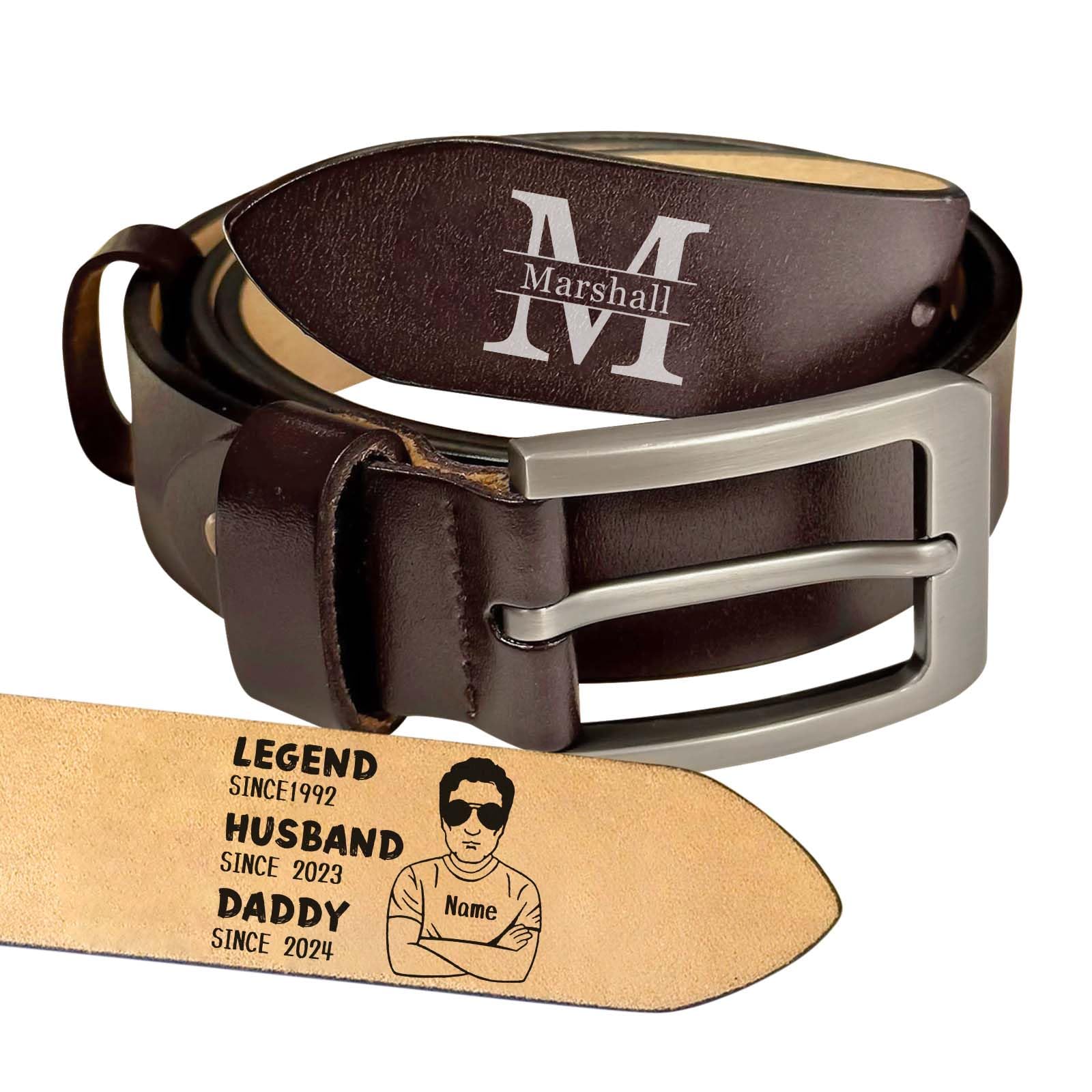LOFART Personalized Belts for Men Custom Mens Leather Belt Personalized Engraved Belt Men Gifts for Dad Boyfriend Husband (Image Style)