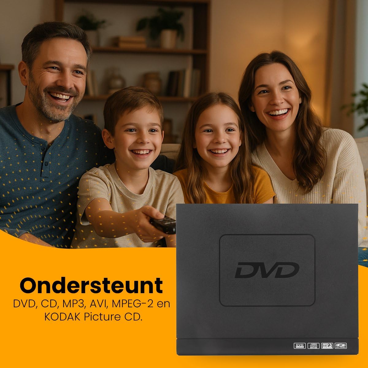 Lettore DVD nero con HDMI, cavo AV e telecomando – lettore multimediale Full HD 1080p, lettore multi-formato per DVD, CD, MP3 e MPEG4 – dispositivo USB plug & play – lettore DVD e CD portatile