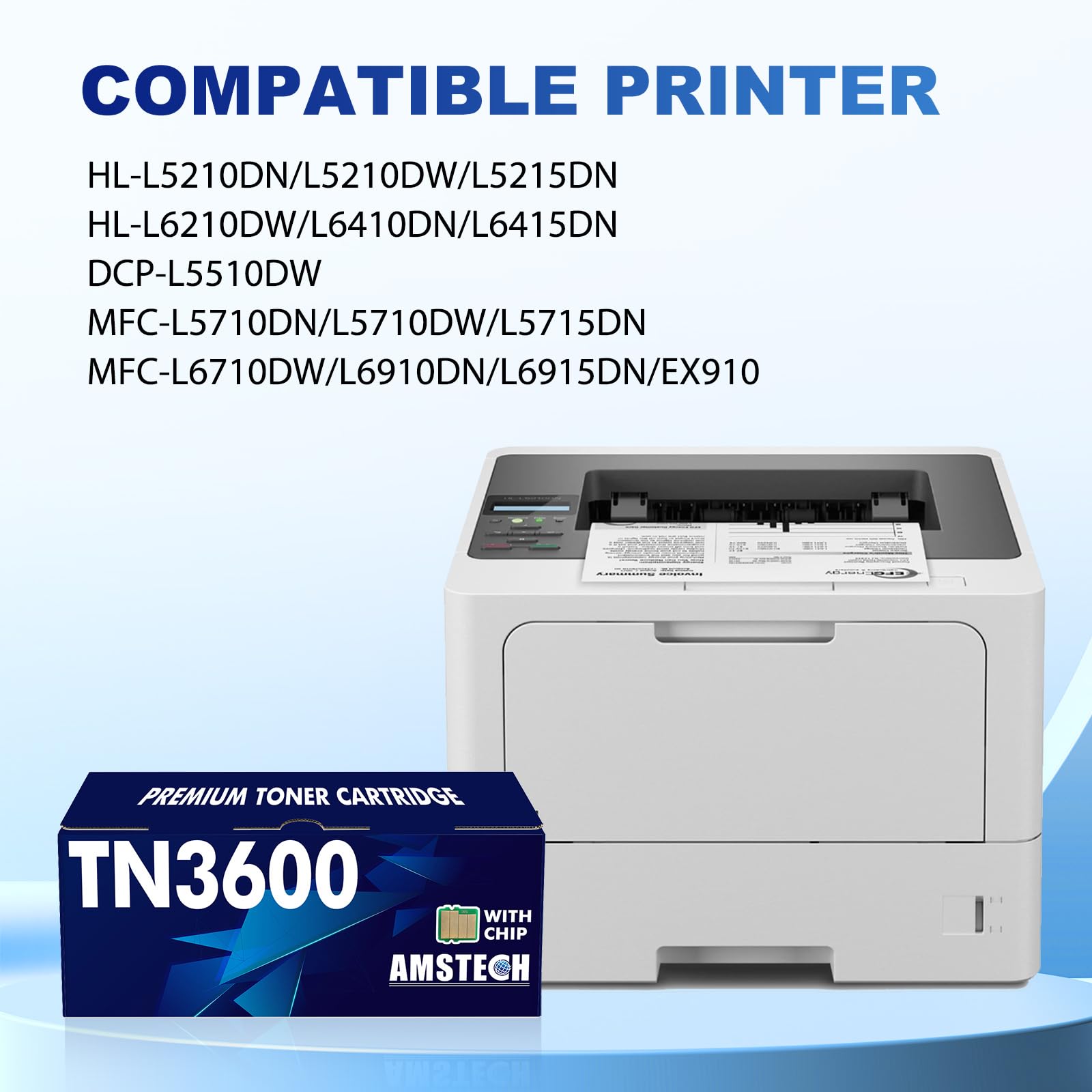 DOUBLE D TN-3600XL compatibel met Brother TN-3600XL TN3600 toner voor Brother MFC-L5710DW MFC-EX910 HL-L5210DW HL-L5210DN HL-L5215DN HL-L6210DW HL-L6410DN HL-L6415DN MFC-L5710DN DCP-L5510DW(1BK