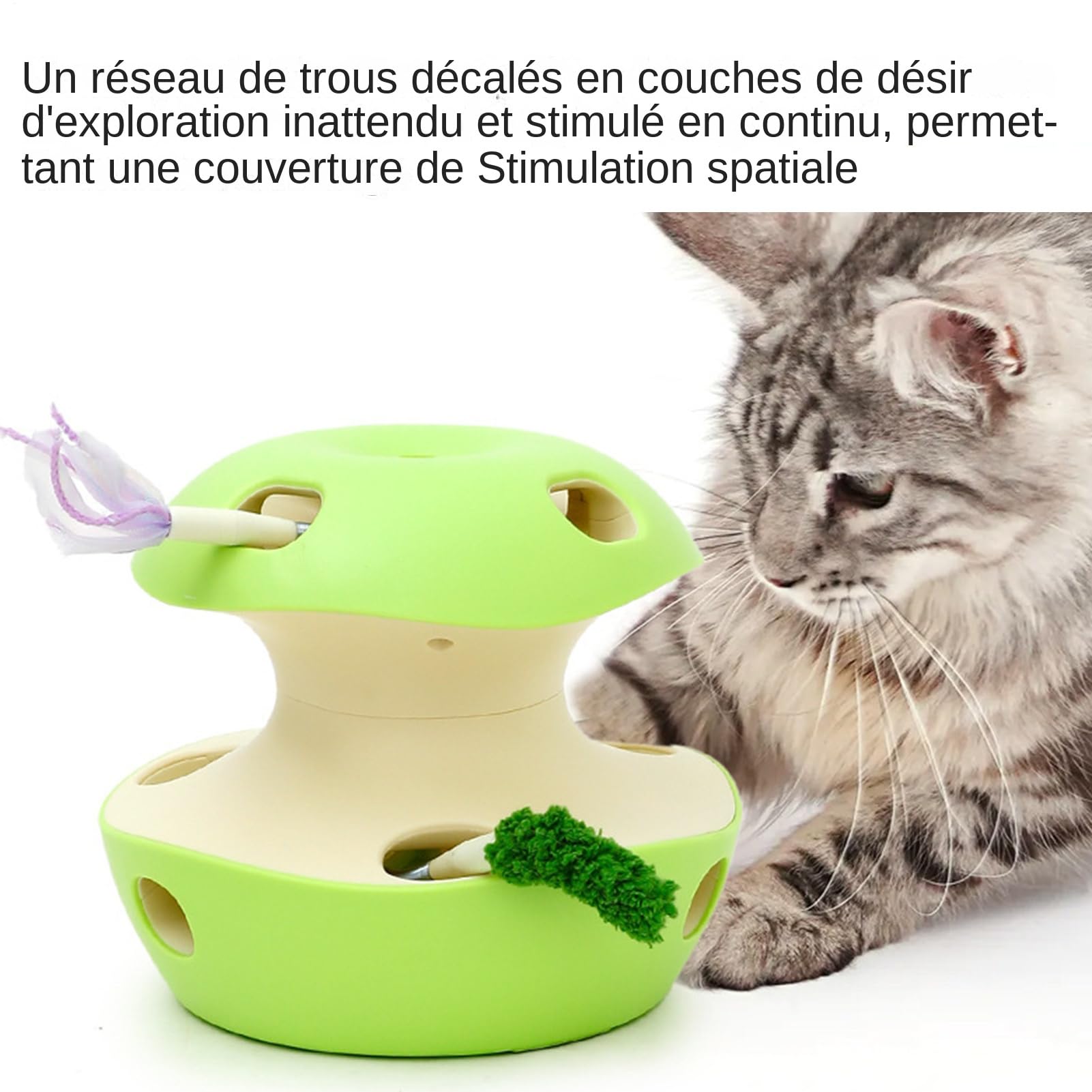Interactifs Pour Chats Jouet Puzzle Interactif et Intelligent pour Chats | De Stimulation Mentale Pour Animal De Compagnie Pour Exercise Exterieur Entrainement Detente Quotidienne Enrichissement D