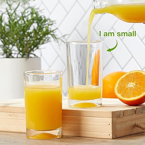 Miniatura 7 de Mfacoy Juego de 6 vasos de jugo pequeños, vasos de vidrio de 5.5 onzas, juego de vasos pequeños de base pesada, vasos transparentes, vasos gruesos y