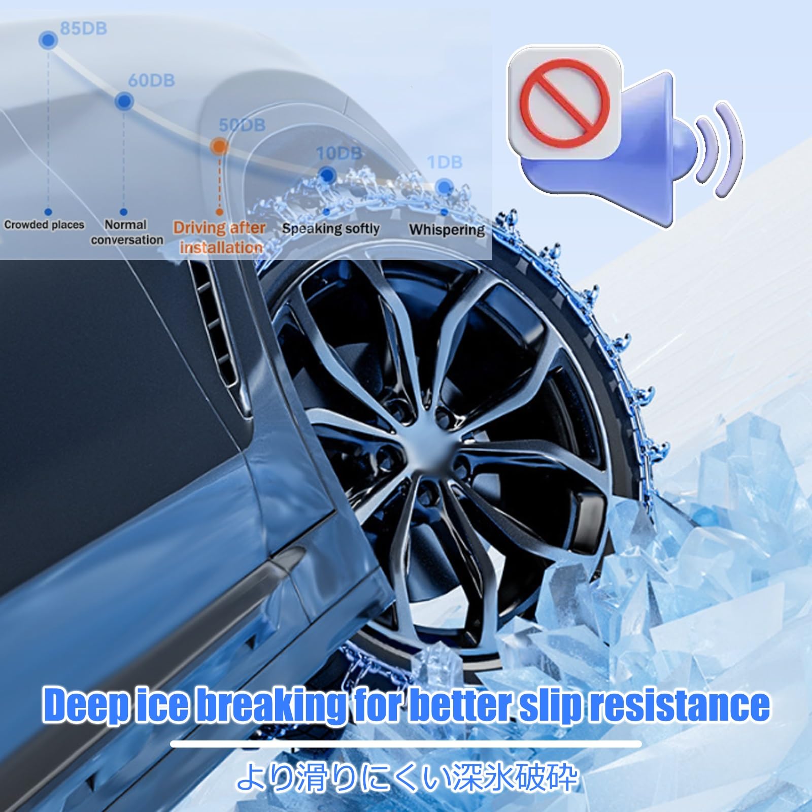 Catene da neve antiscivolo per pneumatici auto, resistenti, montaggio rapido, facili da installare, catene di trazione per camion leggeri, SUV, auto, pickup, set di 2