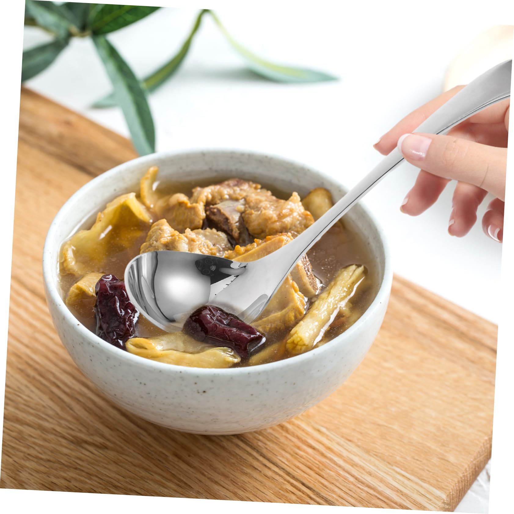 Cabilock 2piezas Cuchara Sopera de Acero Inoxidable Pequeña para Salsas y Sopas para Usar Mesa y Cocina Mango Cucharones