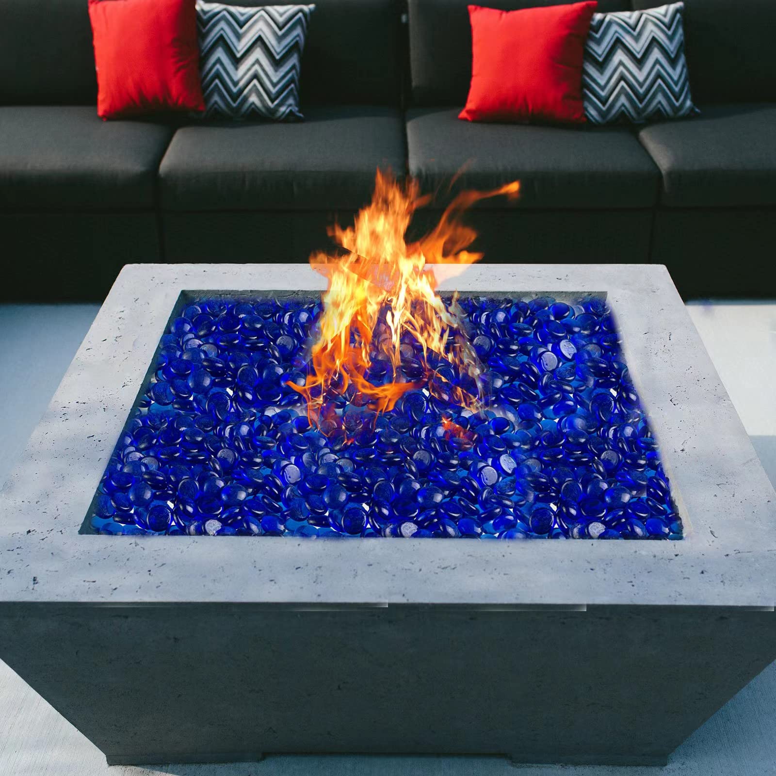HappyFiller Piedras de Cristal Planas de 5 Libras de Color Azul Oscuro con 1 Pieza de Piedras Preciosas Inspiradoras para Rellenar jarrones, Piedras Florales para Acuario, Piedras, jardín, mosaicos