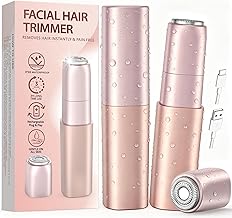 Rechargeable Facial Hair Remover for Women: Painless Lady Shaver with 1 Replacement Heads – Mini-Sized for Travel Face Razors for Face, Lips, Chin, Body –Portable & IPX6 Waterproof
