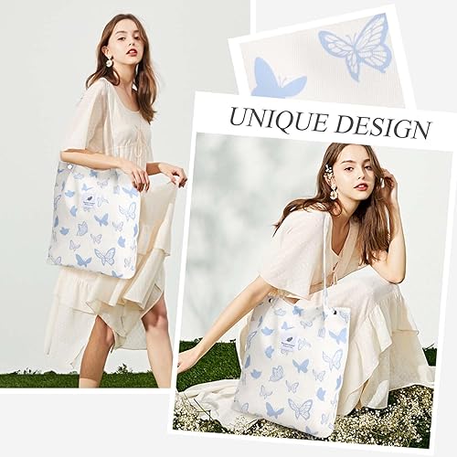 Vista 188 de Tote - Bolsa de hombro reutilizable de pana de gran capacidad con bolsillos interiores para mujeres y niñas Rayas