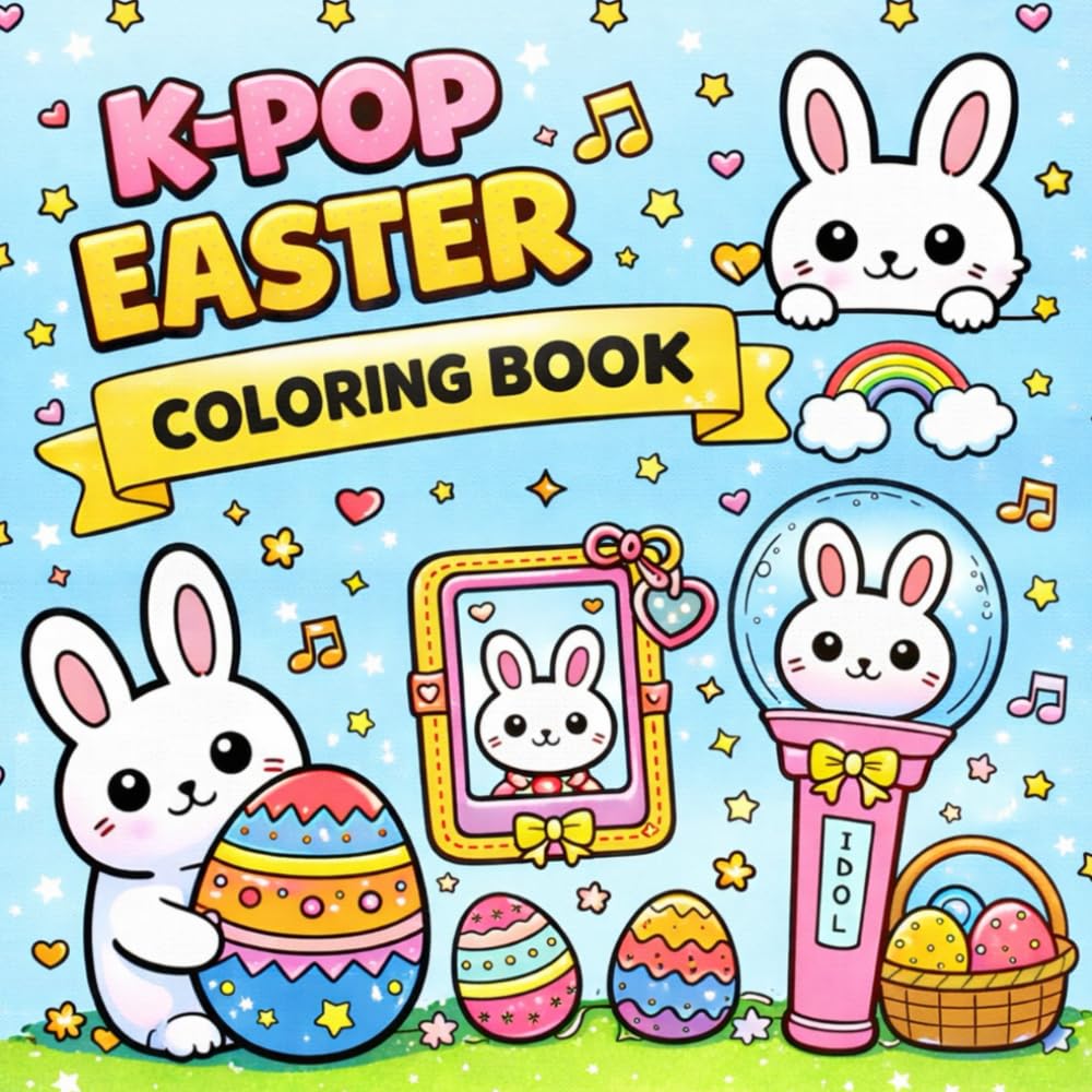 K-Pop Easter Coloring Book: Cute Anime Kpop Idols, Bunnies & Fun Easter Eggs to Color