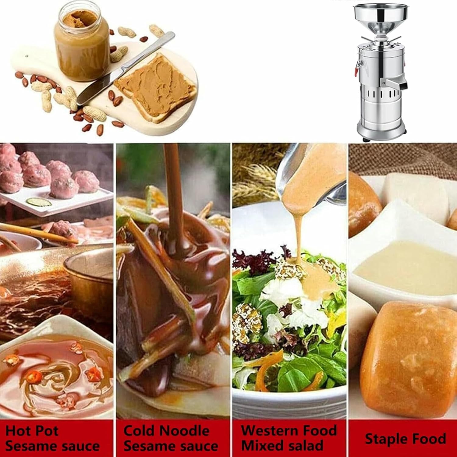 Commercial Soy Milk Maker,Peanut Butter Maker Machine, Nut Butter Machine,Electric Grain Grinder Sesame Sauce,15kg/h Output image 4