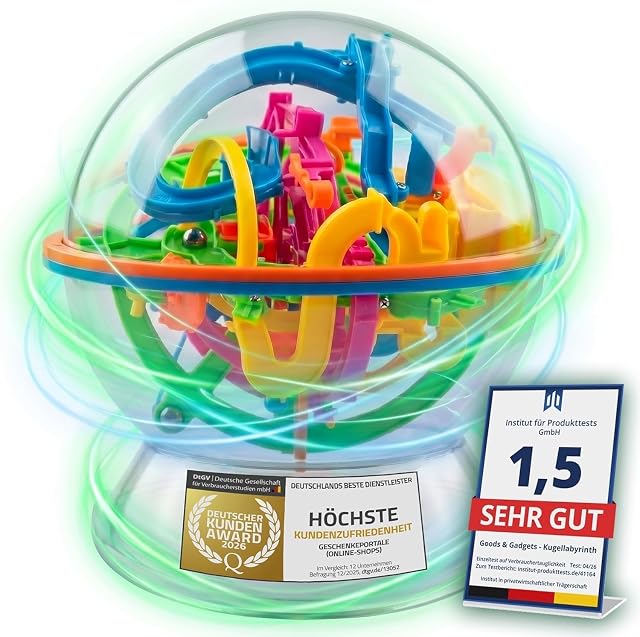 GOODS+GADGETS® Laberinto de Bolas 3D - Magic Maze Puzzle Ball 5 Niveles