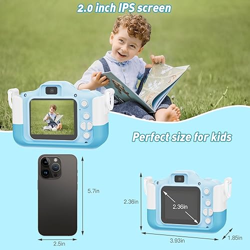 Miniatura 6 de DEWEL Cámara para niños, cámara de juguete, cámara para niños, cámara de video digital selfie HD 1080P para niñosniñas, mini videocámara para niños