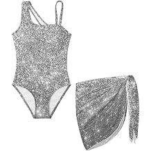 Girls One Piece Swimsuit with Cover Up 7-18 Years Quick Dry Soft Adjustable Strap Sleeveless Beach Bathing Suit