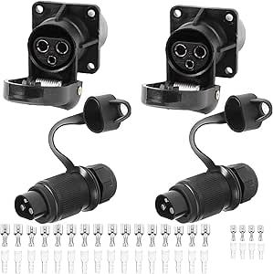 Set Spina E Presa 3 Poli Per Trattore - 12V/24V, Con Connettori, Per Rimorchi, Camion, Veicoli Agricoli