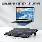 Laptop Cooling Pad, Laptop Cooler with 6 Quiet Led Fans for 15.6-17 Inch Laptop Cooling Fan Stand, Portable Ultra Slim USB Powered Gaming Laptop Cooling Pad, Switch Control Fan Speed Function
