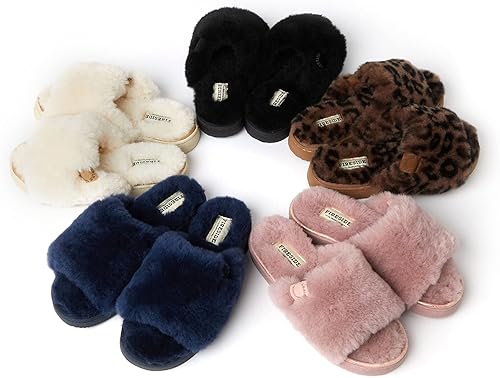 Miniatura 3 de Dearfoams Fireside Cairns - Pantuflas de deslizamiento con forro de piel de oveja, fáciles de poner y quitar, para mujer