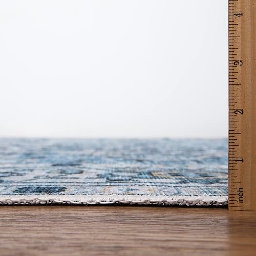 Miniatura 2 de Bloom Rugs Alfombra Caria lavable, antideslizante, de 3.9 x 5.9 ft, color azul, tradicional para sala de estar, dormitorio, comedor y cocina, tamaño