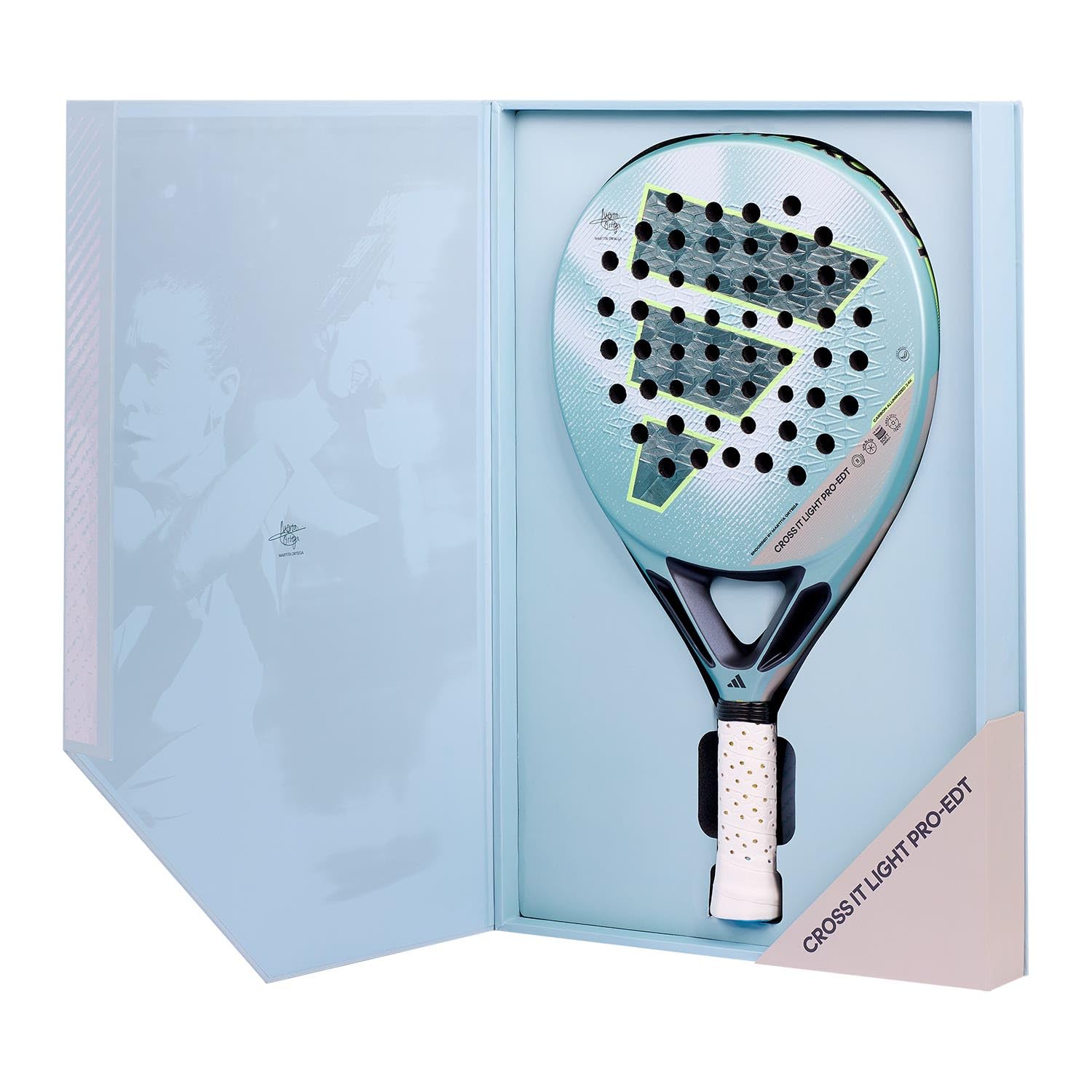 Pala de Padel adidas Cross It Pro EDT 2026 Marta Ortega, Azul, Forma Redonda, Goma eva Soft Energy, Fibra Carbon aluminized 24k
