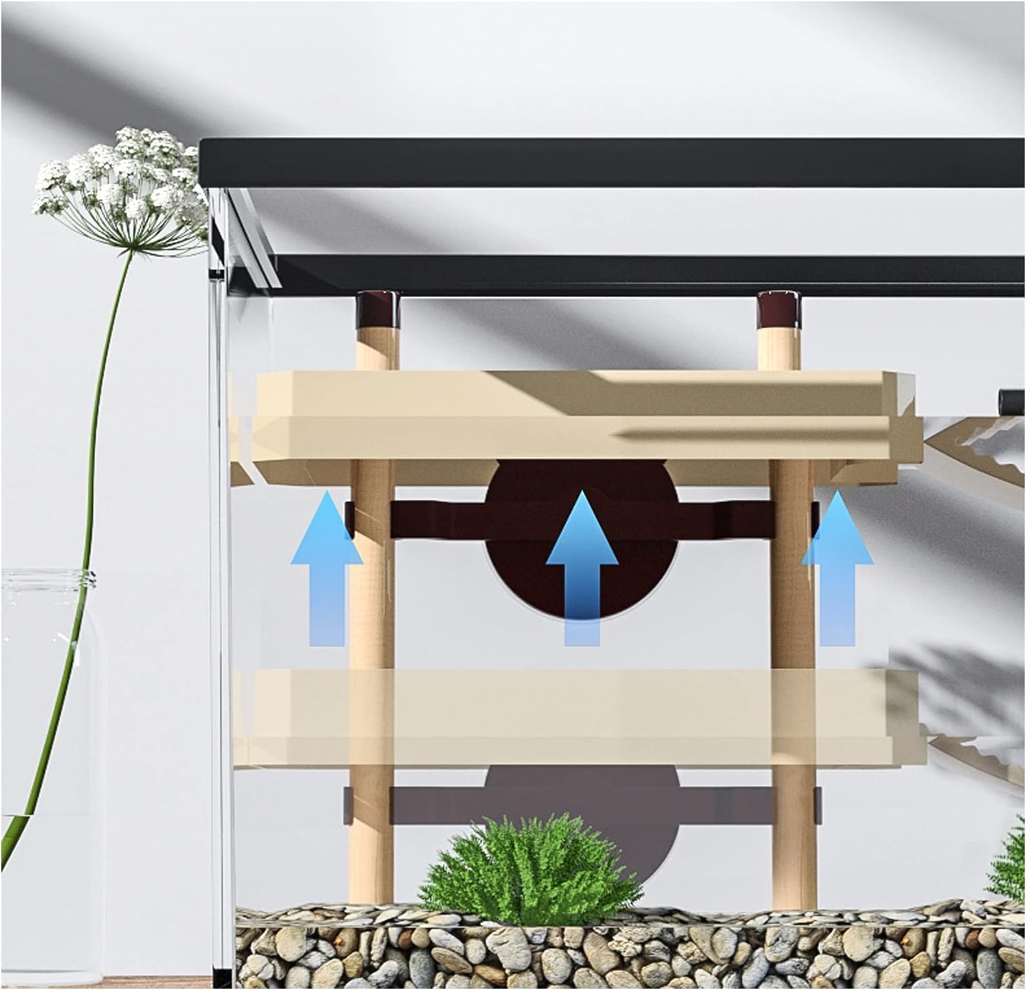 SUNESA Reptile Breeding Box Turtle Tank Ecological Breeding Turtle Breeding Tank Bottom Drainage Fish Tank Living Room Small Turtle Tank Turtle Tank Aquarium (Size : 40CM)