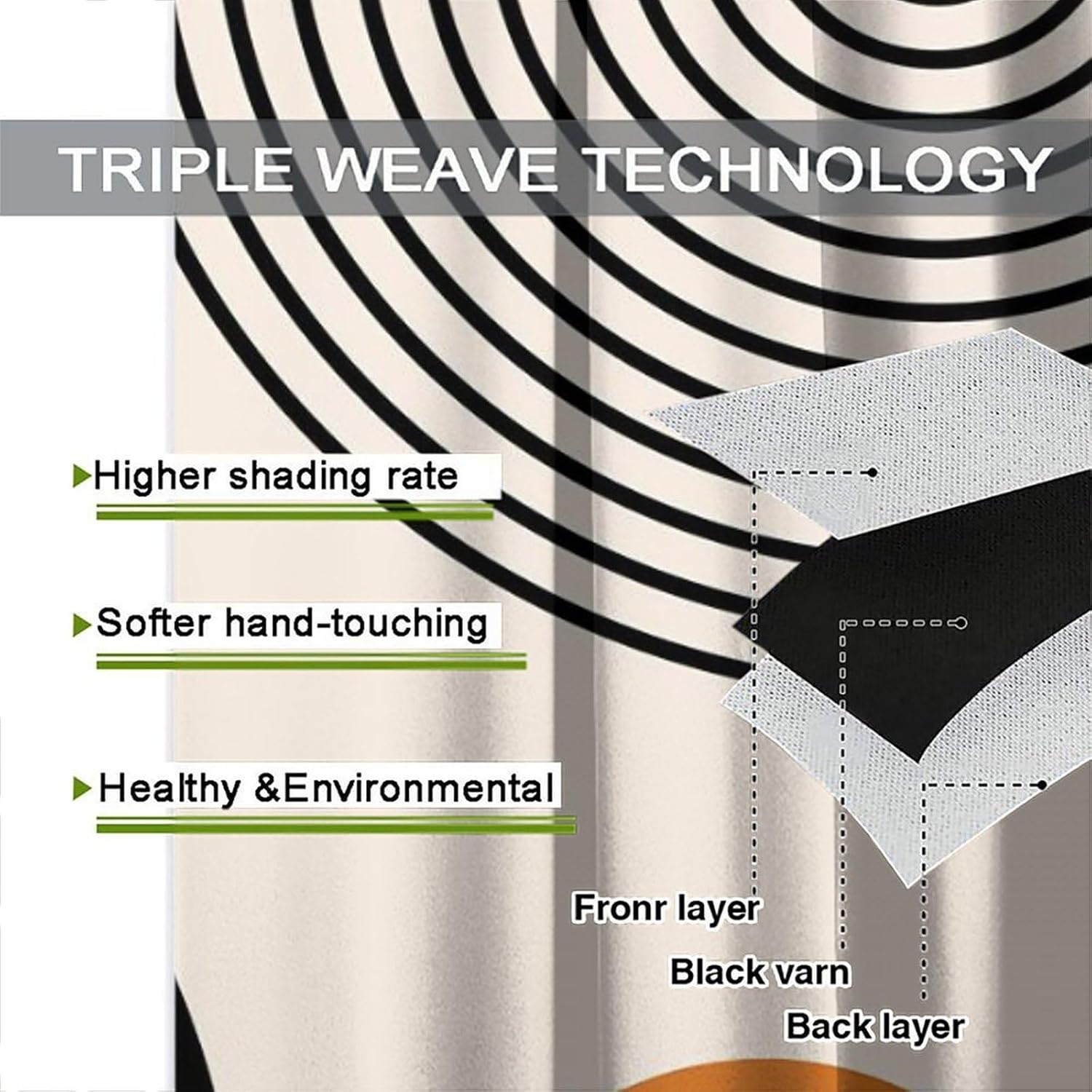 Mid-Century Arched Curtain, Bohemian Black Cat Geometric Abstract Style Vintage Window Treatments, Bedroom and Living Room Blackout Curtains52X84 Inch