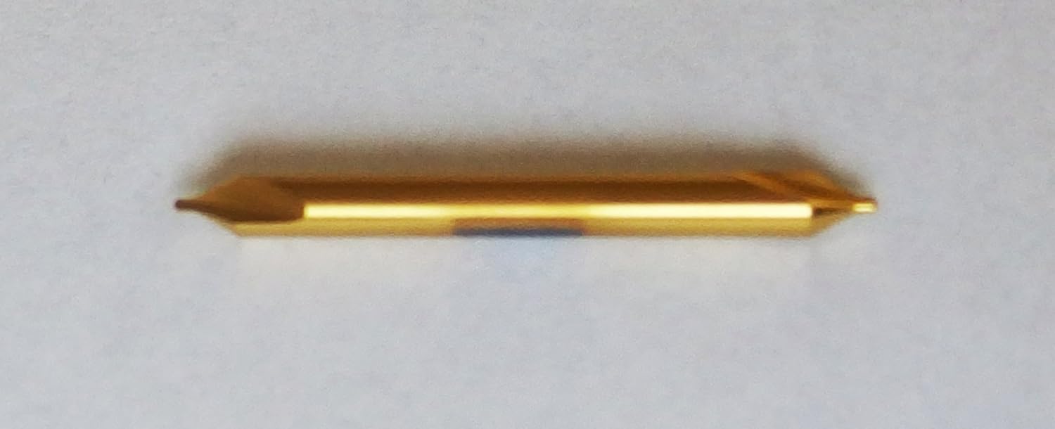 31548 Micro Grain Solid Carbide Combined Drill Bit and Countersink, TiN Coated, Round Shank, Through-Hole Flute, 60 Degrees Point, #0 Size, 1-1/4" Length (Pack of 1)