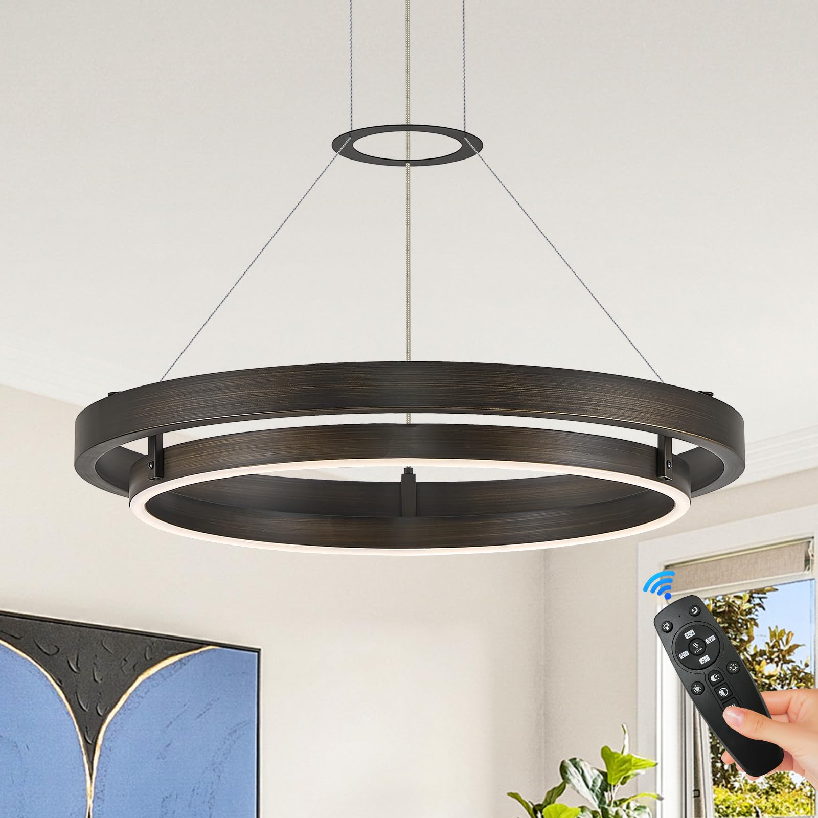 Photo 1 of Benkut LED Chandelier Dimmable Circular Pendant Light