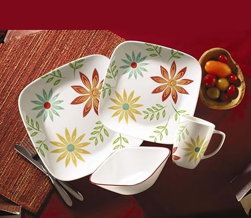 Miniatura 2 de Corelle juego de vajilla cuadradaredonda de 16 piezas, Happy days, Happy days