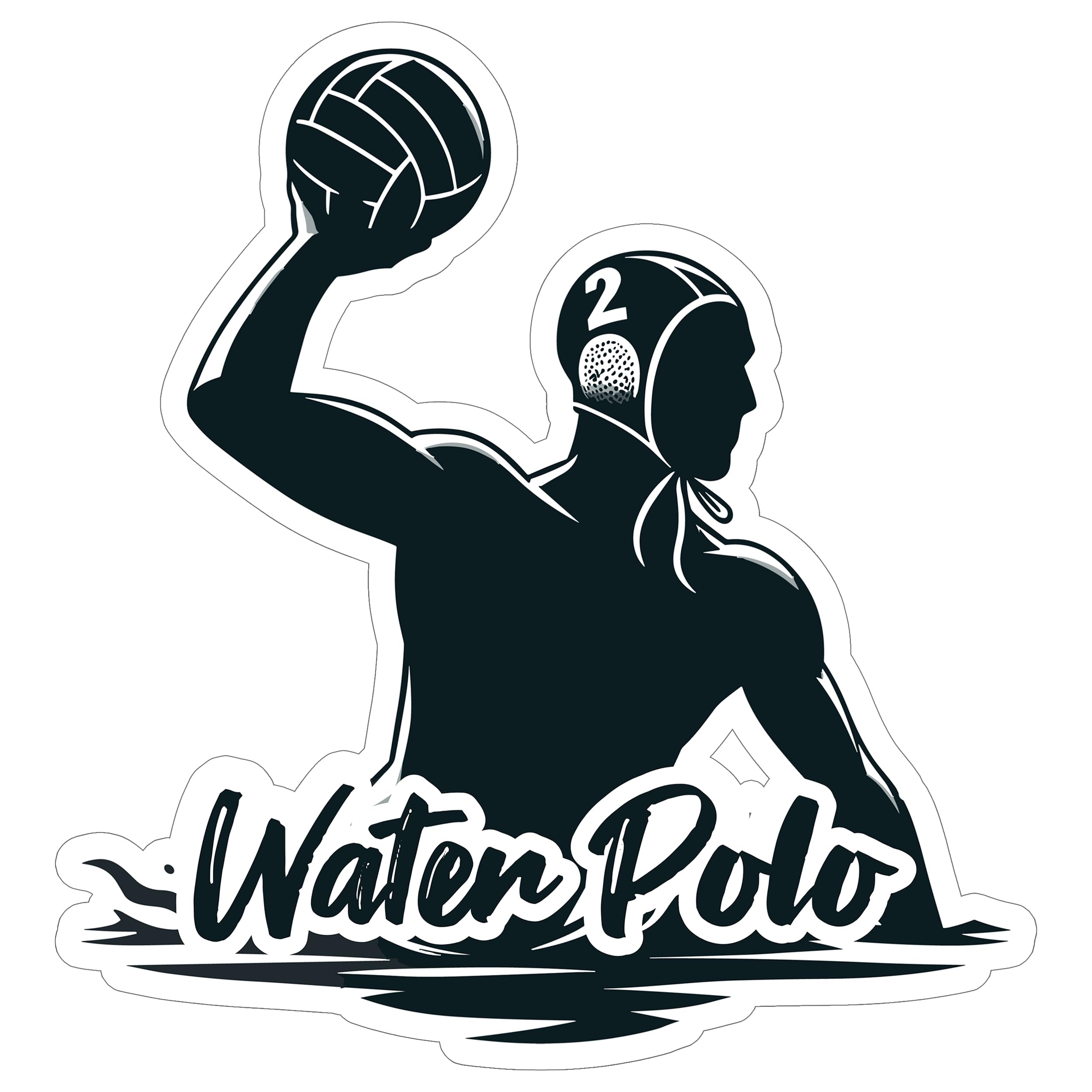 Water Polo Sport Sticker 4 Inch Goalkeeper Ball Pool Splash Team Player - Waterproof Vinyl Decal for Laptop Water Bottle Car Tumbler - Durable Aesthetic Long-Lasting Stickers for Adults ID44990