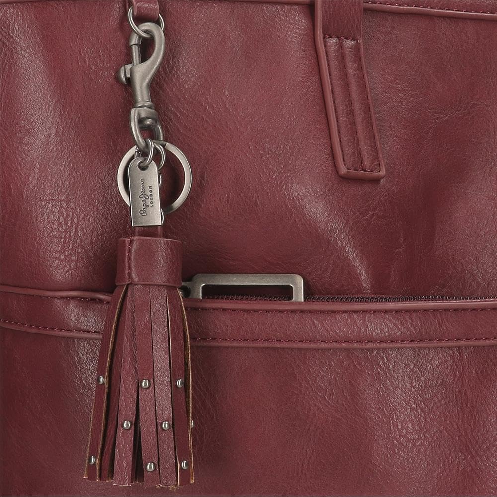 Pepe Jeans Bera - Zaino casual da donna, borsa realizzata in PU e poliestere. Spalline larghe e regolabili che si adattano, tasca frontale. Di Joumma Bags, bordeaux, Talla única