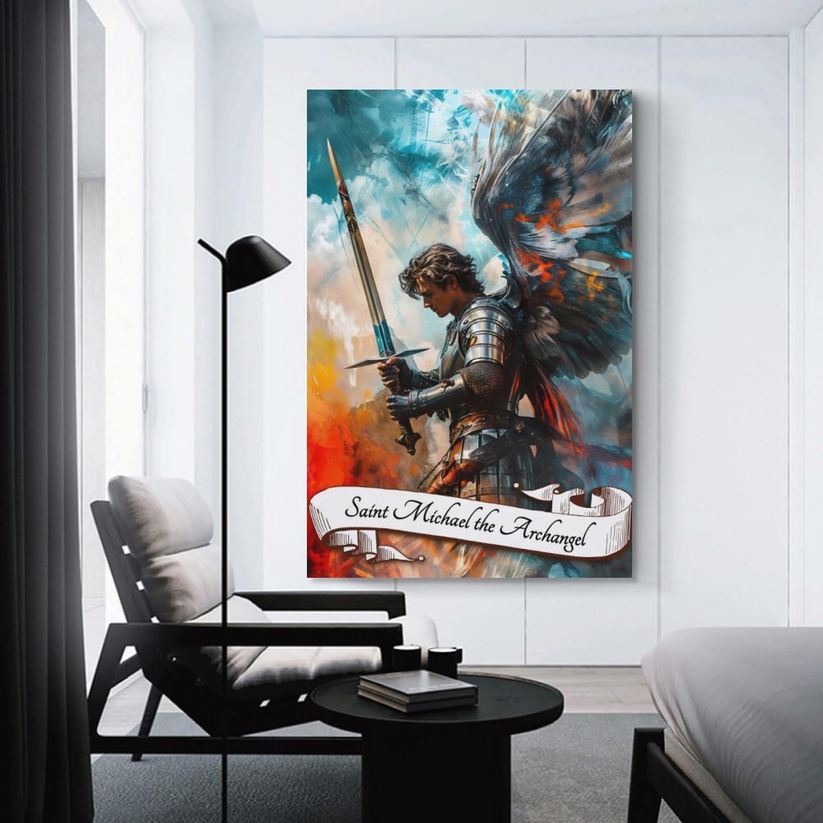 Junmoney Unframe-Style-4 Saint Michael's Sword Art Print Wall Picture Print, 20X30inch(50X75cm), For New Homes, Bedrooms Or Workspaces, Thoughtful Wall Decor For Art Lovers