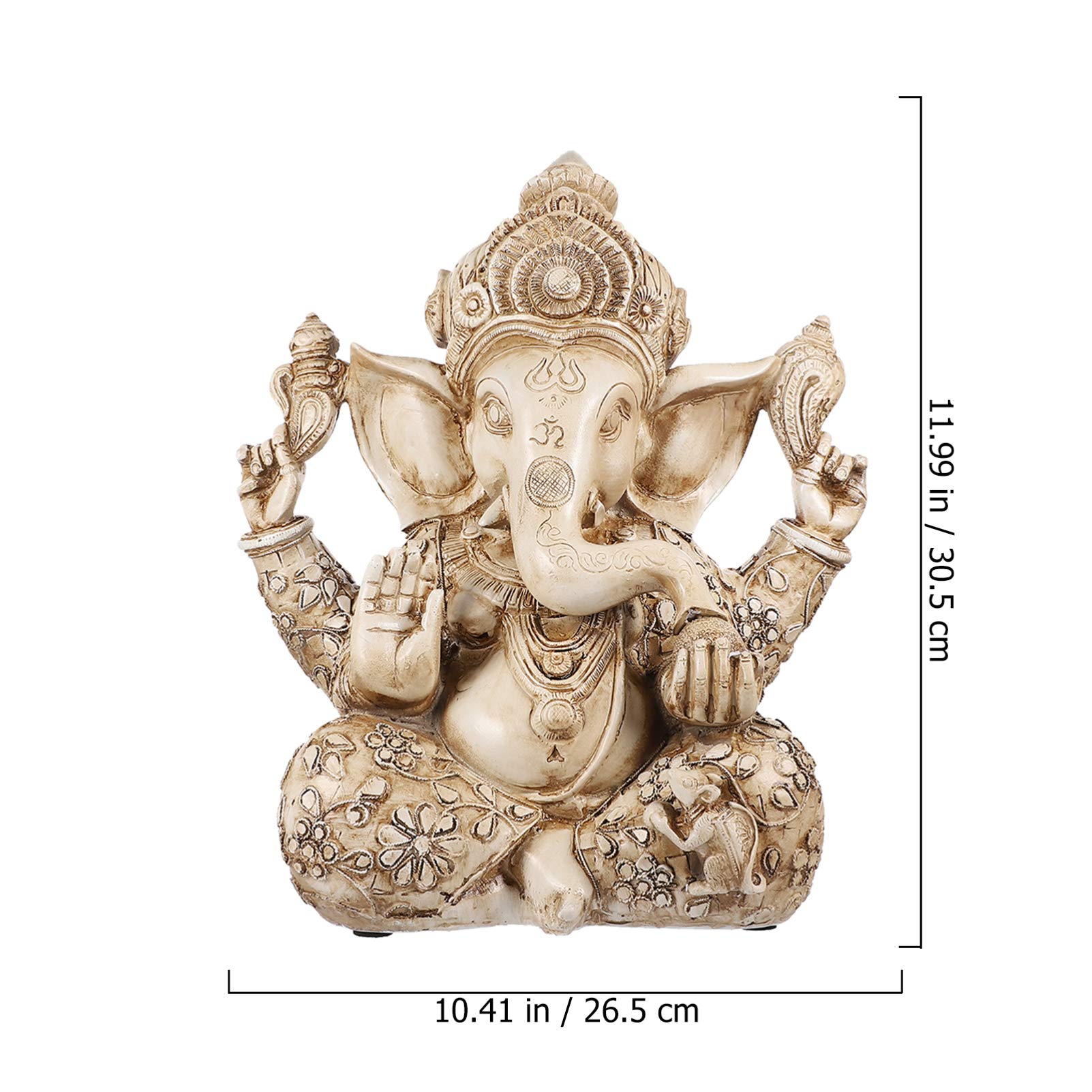 Statuetta Decorativa Indiana In Resina - Idolo Bianco 9cm Per Casa E Ufficio - Idea Regalo Originale