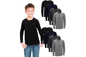 8 Pcs Boy's Thermal Base Layer Shirts