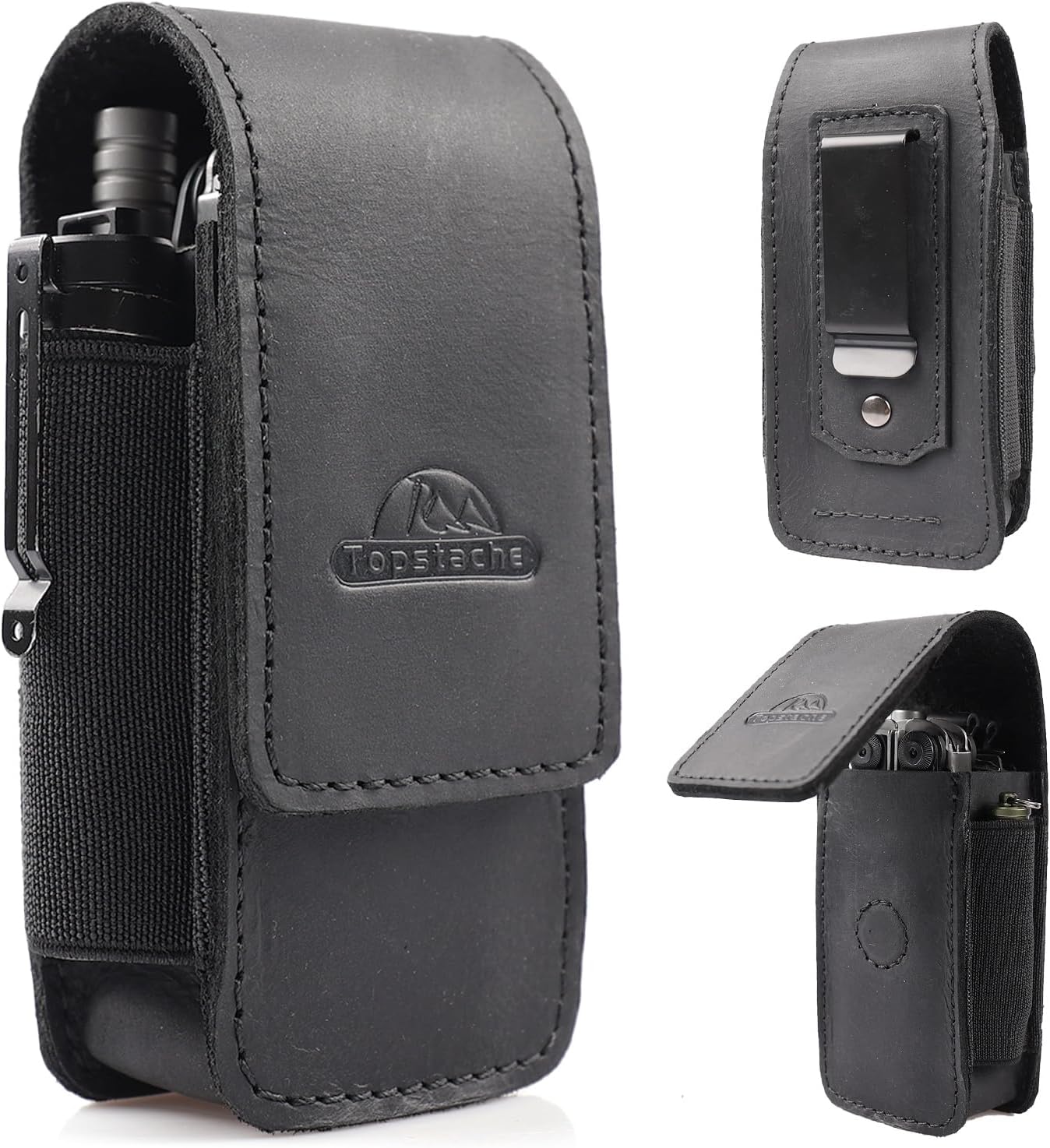 Multitool Sheath with Belt Clip - EDC Belt Organizer Multi Tool Case - Leather Multitool Holster for Belt - Magnetic Closure Leather Multitool Pouch Fits Folding Tool