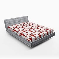 Vista 53 de Ambesonne Sábana bajera africana, estampado abstracto de líneas únicas, funda de cama con bolsillo profundo elástico para mayor comodidad