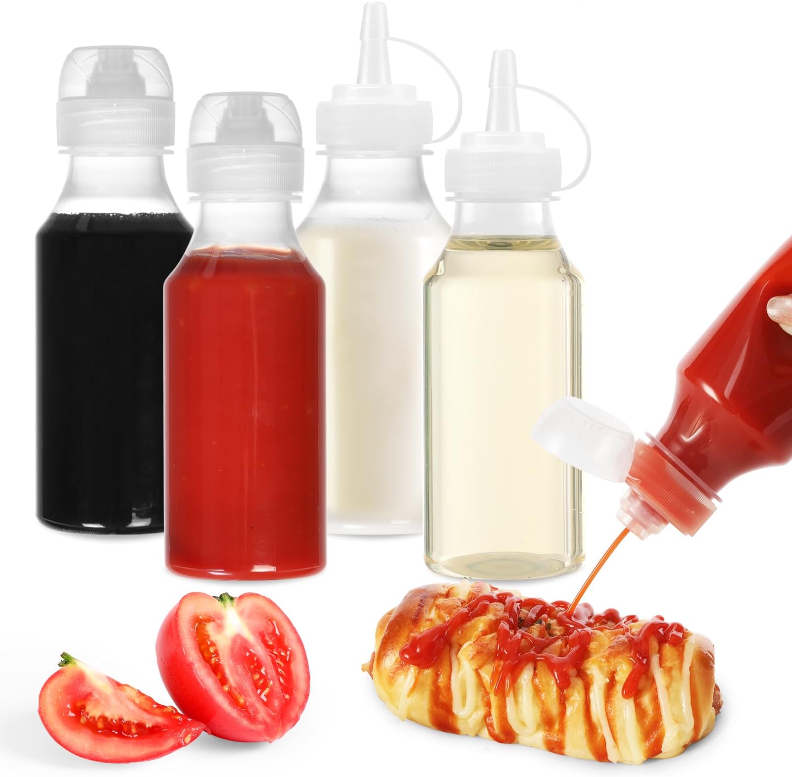 Amazon.com: VOOCAT Condiment Squeeze Bottles, 8 oz (250ml) BPA-Free ...