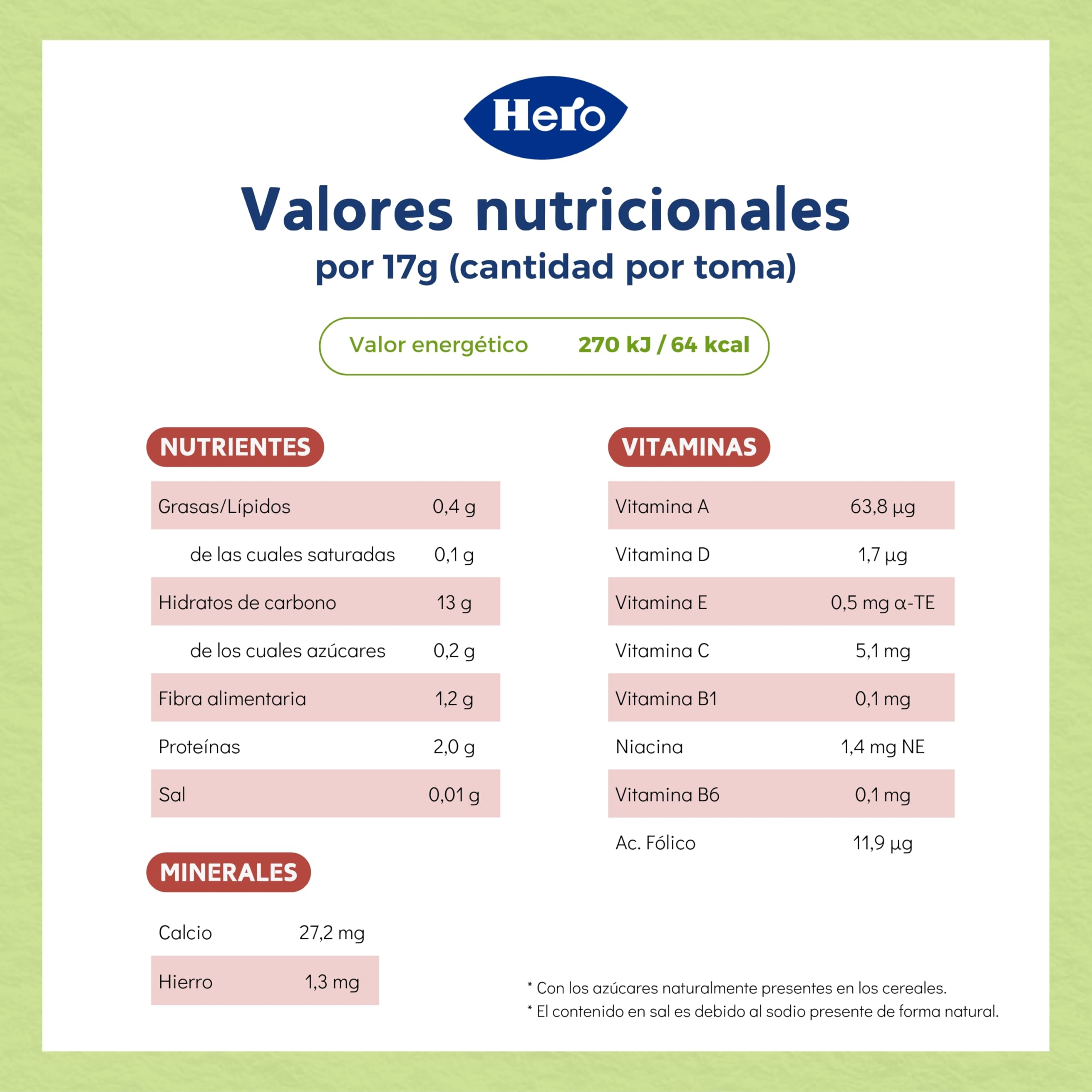 Hero Solo Papilla 8 Cereales con Cacao, Sin Azúcares Añadidos, Rica en Fibra y Vitaminas, Sabor Natural para Bebés, a partir de 12 meses