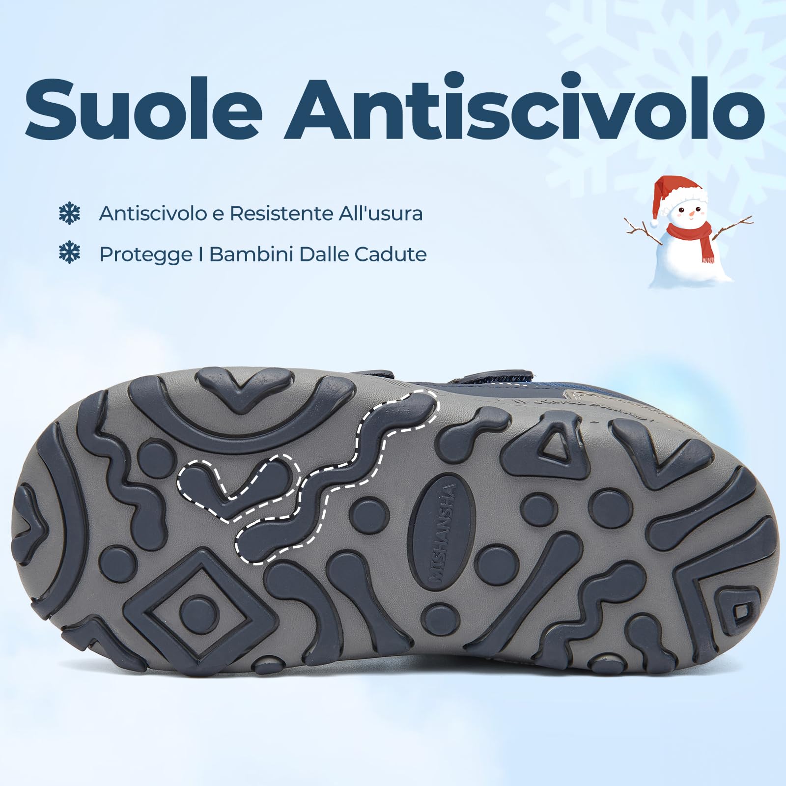 Mishansha Stivali da Neve Bambino Scarpe Invernali Comode con Imbottitura Calda