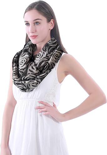 Lina & Lily Roses All Over Women's Infinity Loop Scarf