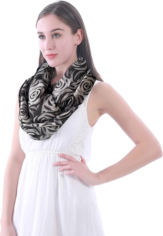 Lina & Lily Roses All Over Women's Infinity Loop Scarf
