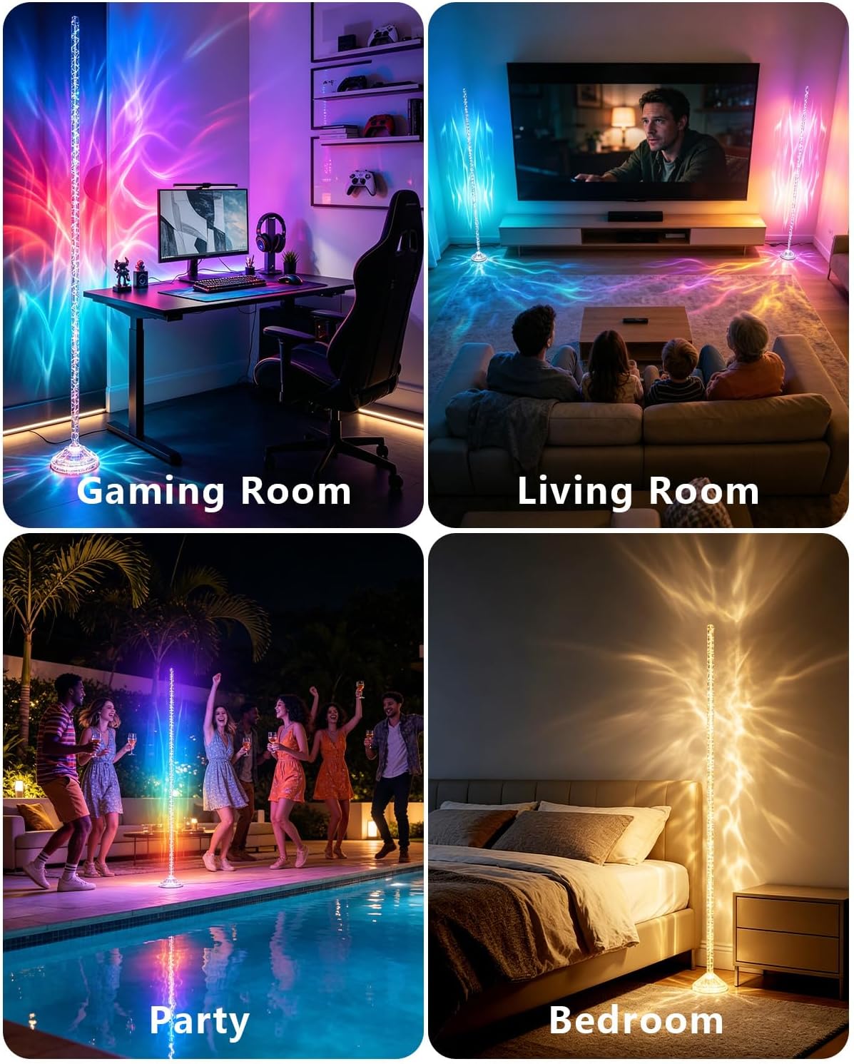 DAYBETTER Crystal RGB Smart Floor Lamp, Compatible with Alexa & Google Home 8