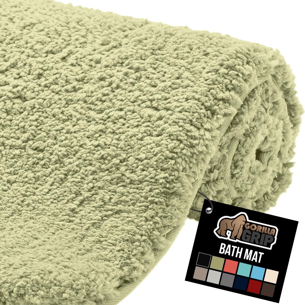 GORILLA GRIP Bathroom Rugs, 30x20, Ultra Soft Absorbent Mat, Thick Plush Bath Rug, Machine Washable, Microfiber Quick Dry, Mats for Shower, Bathtub