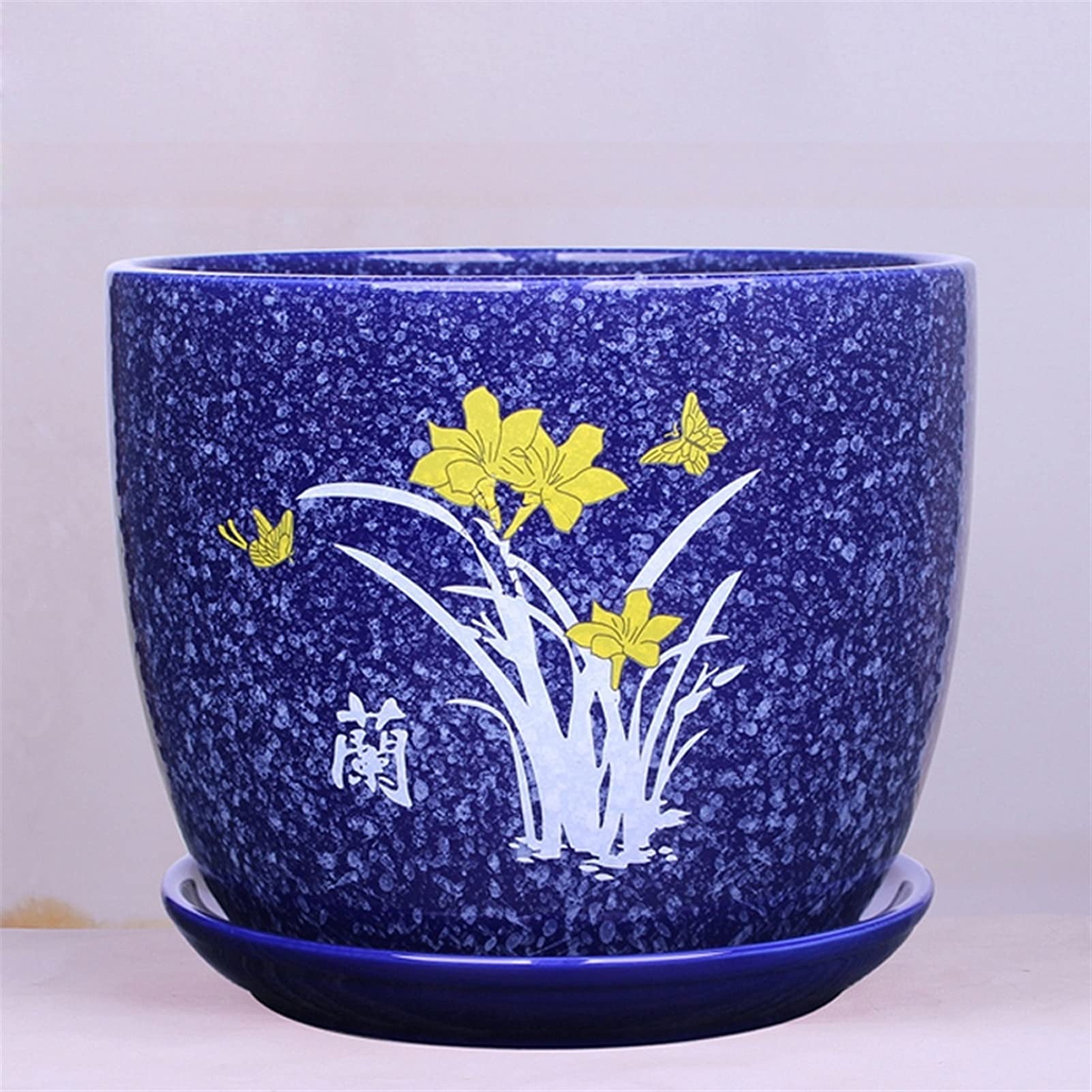 Europejska doniczka ceramiczna Bardzo duży salon Osobowość Zielona umywalka z otworem drenażowym Doniczki Bonsai Dekoracyjny ogród Stojak na kaktusy Ceramiczny przeszklony pojemnik na kwiaty z cerami